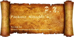 Paskesz Nikodém névjegykártya